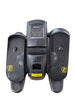 Flexi Muscles under desk elliptical in black, top view with LCD display and textured pedals
