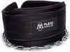 Flexi Muscles black dip belt with chain, padded neoprene waist and heavy steel links
