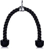 Flexi Muscles tricep rope in black braided nylon with rubber end stoppers and metal attachment