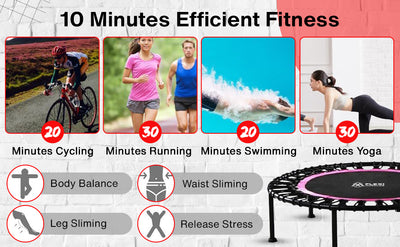 40" Rebounder Fitness Trampoline with Adjustable Handle Bar