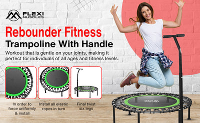 40" Rebounder Fitness Trampoline with Adjustable Handle Bar