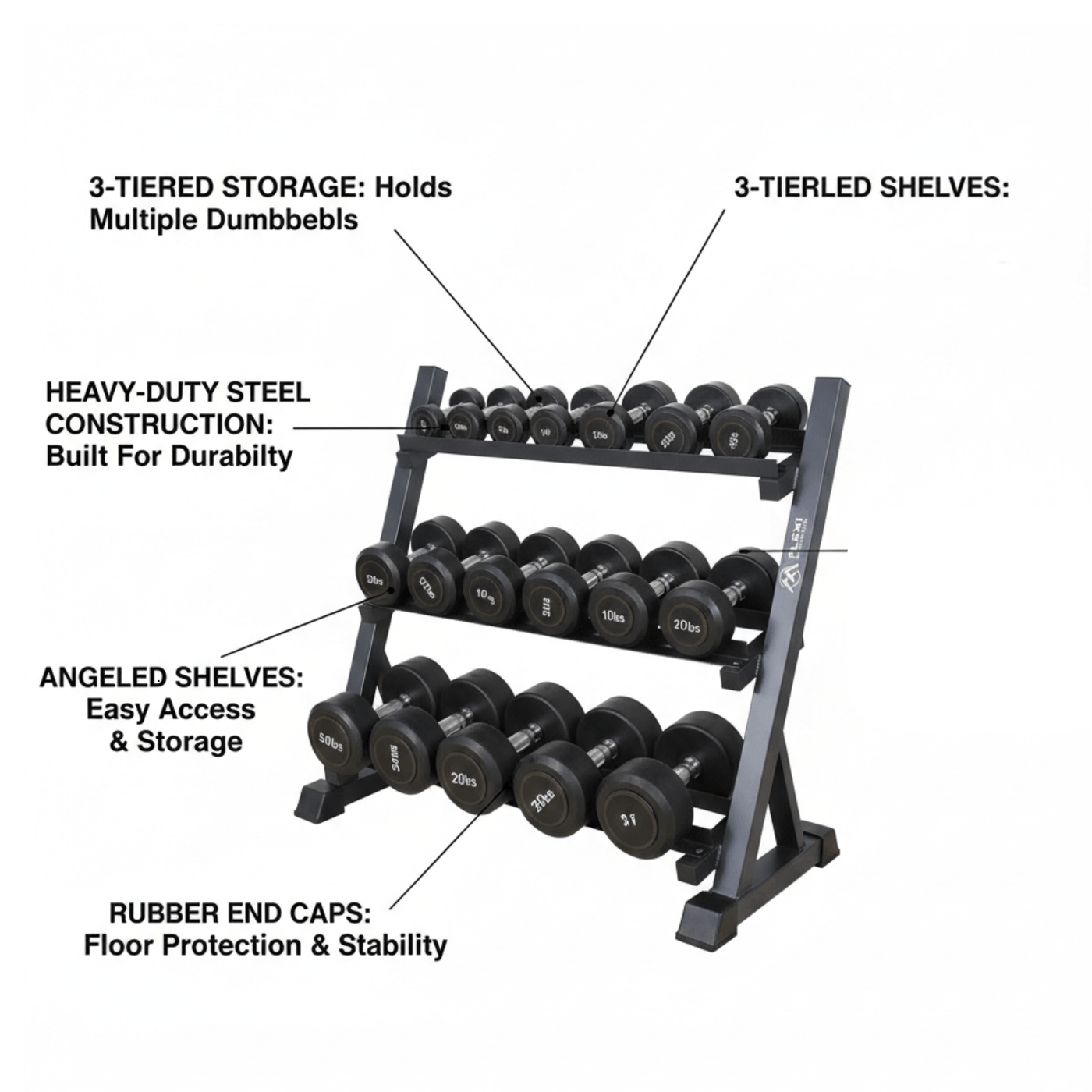 3 tier dumbbell rack