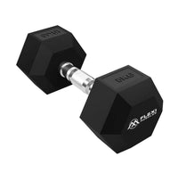 Hexagon Shaped Rubber Coated Dumbbell for Weightlifting (Single)