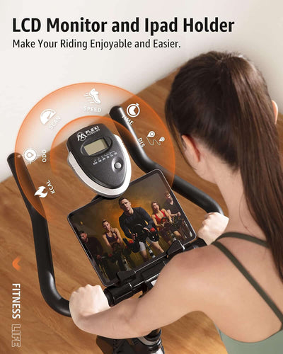 Flexi Muscles - Exercise bike with Device Mount & Comfortable Seat Cushion