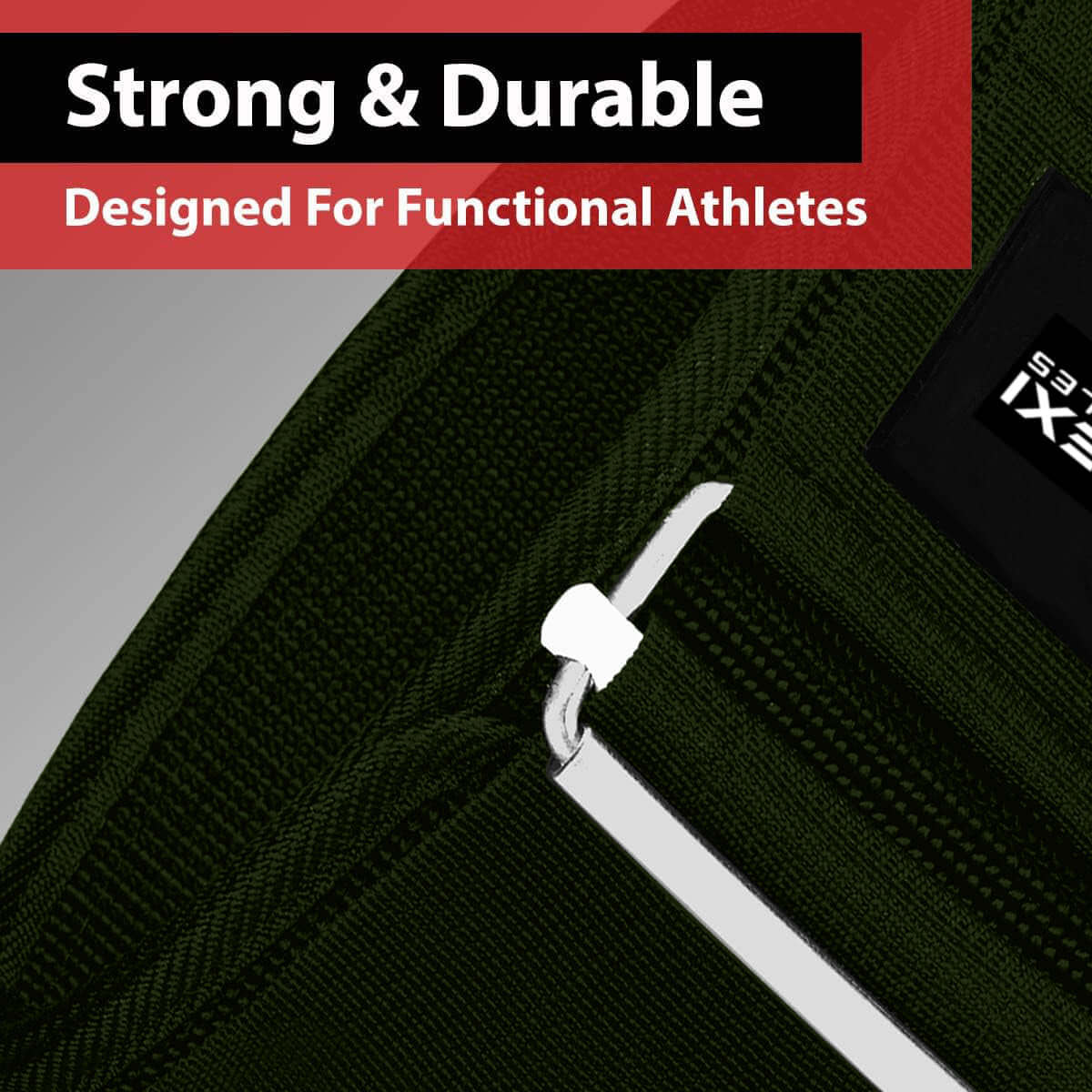 Flexi Muscles - Self-Locking Gym Belt for Power Lifting - Dark Green.