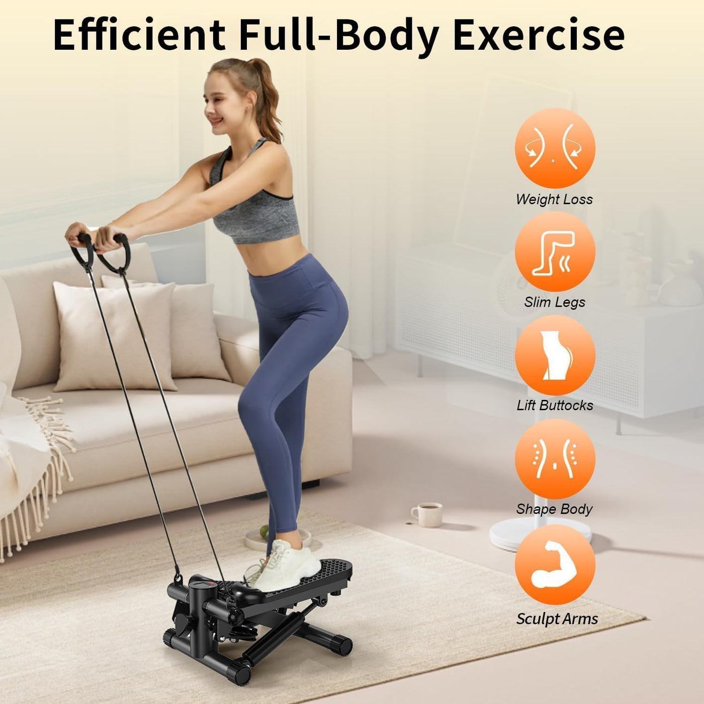 Flexi Muscles - Exercise Stepper with Resistance Bands