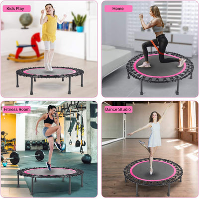 Flexi Muscles - Foldable Rebounder Fitness Trampoline with Safety Bar