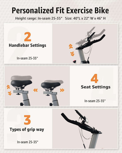 Flexi Muscles - Exercise bike with Device Mount & Comfortable Seat Cushion