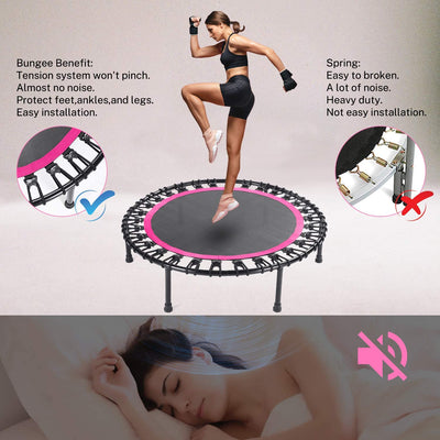 Flexi Muscles - Foldable Rebounder Fitness Trampoline with Safety Bar