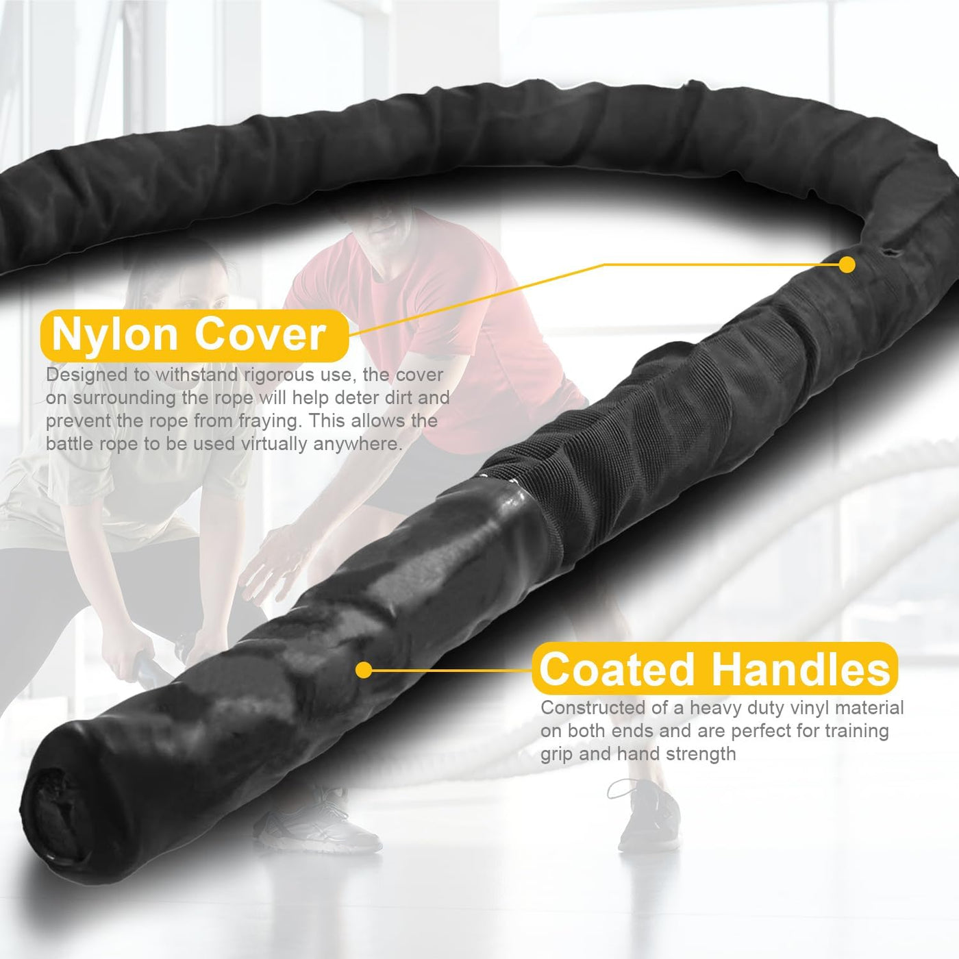 Flexi Muscles – 38mm Thick Battle Ropes for Exercise Workout with Anchor.