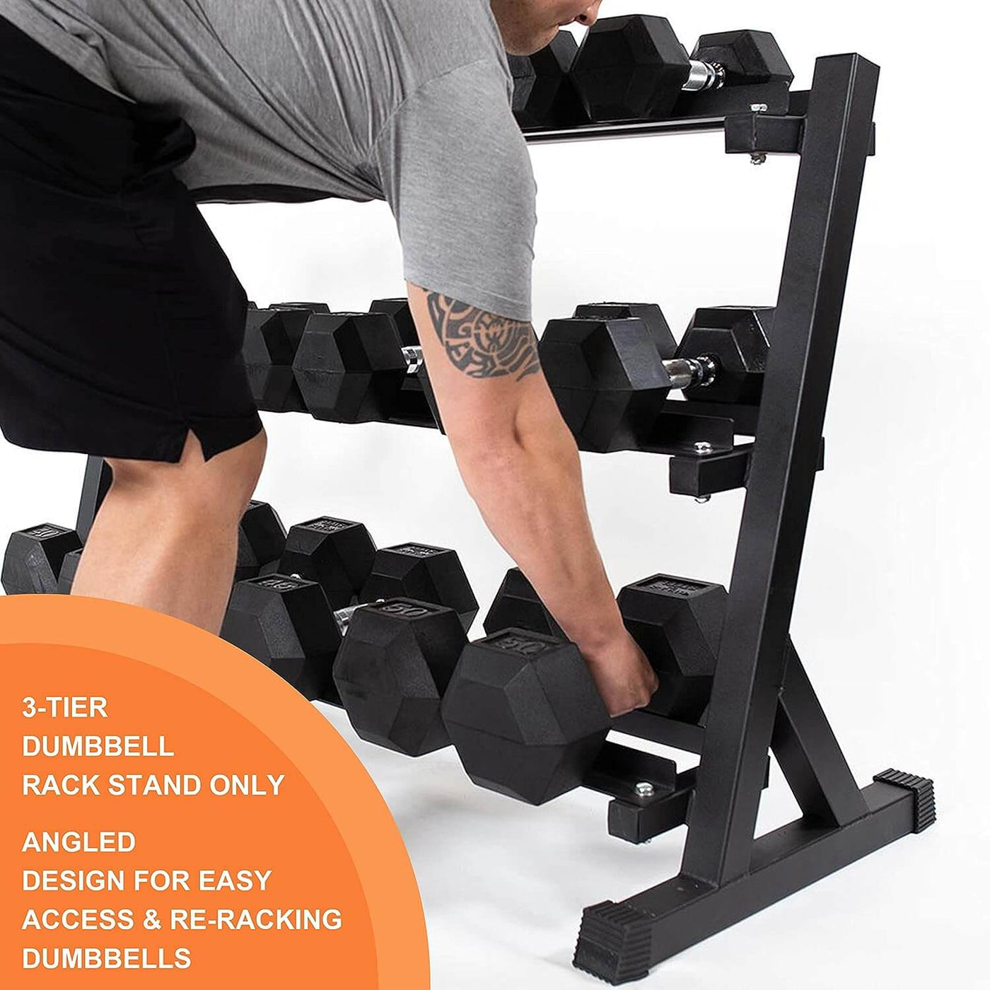 Flexi Muscles - 3 Tier Weight Storage Rack for Dumbbells