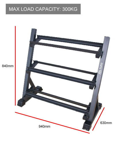 Flexi Muscles - 3 Tier Weight Storage Rack for Dumbbells