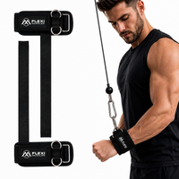 Flexi Muscles Wrist Straps for Weightlifting with Dual D-Rings, 2-in-1 Weight Lifting Wrist Straps & Wrist Cuffs for Cable Machines, Padded Gym Wrist Straps for Deadlifts & Strength Training.