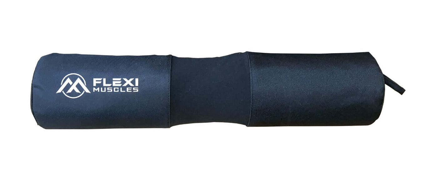 Flexi Muscles - Barbell Pad for Squats with Built-in Hook & Loop Straps