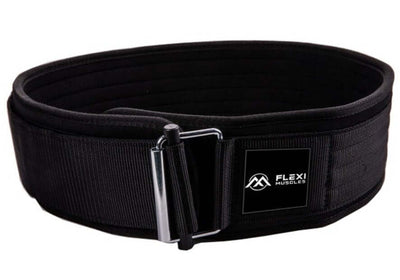 Flexi Muscles - Self-Locking Gym Belt for Power Lifting - Black.