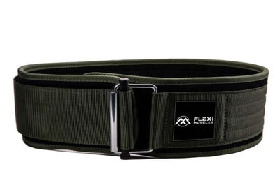 Flexi Muscles - Self-Locking Gym Belt for Power Lifting - Dark Green.