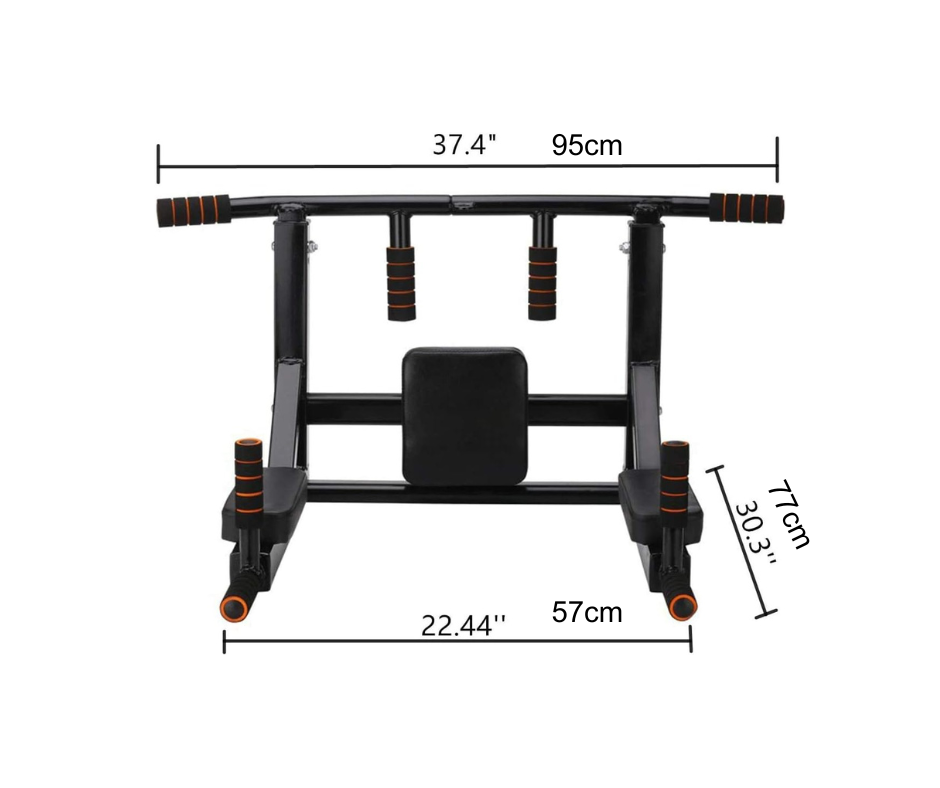 Wall Mounted Pull Up Bar and Dip Station for Home Gym.