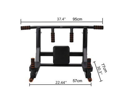 Wall Mounted Pull Up Bar and Dip Station for Home Gym.