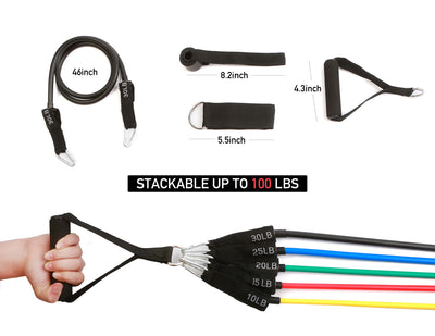Resistance Bands Sets with Handles and Door Anchor.