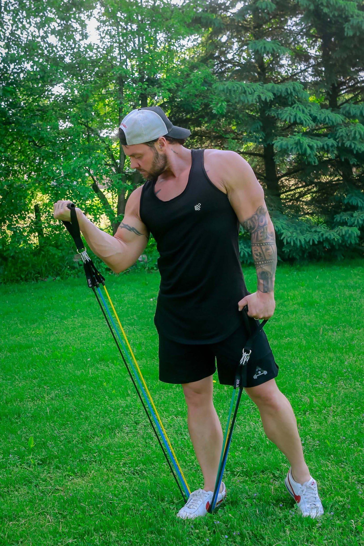 Resistance Bands Set with Handles, & Door Anchor (150LBS)
