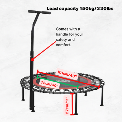 Flexi Muscles - Foldable Rebounder Fitness Trampoline with Safety Bar