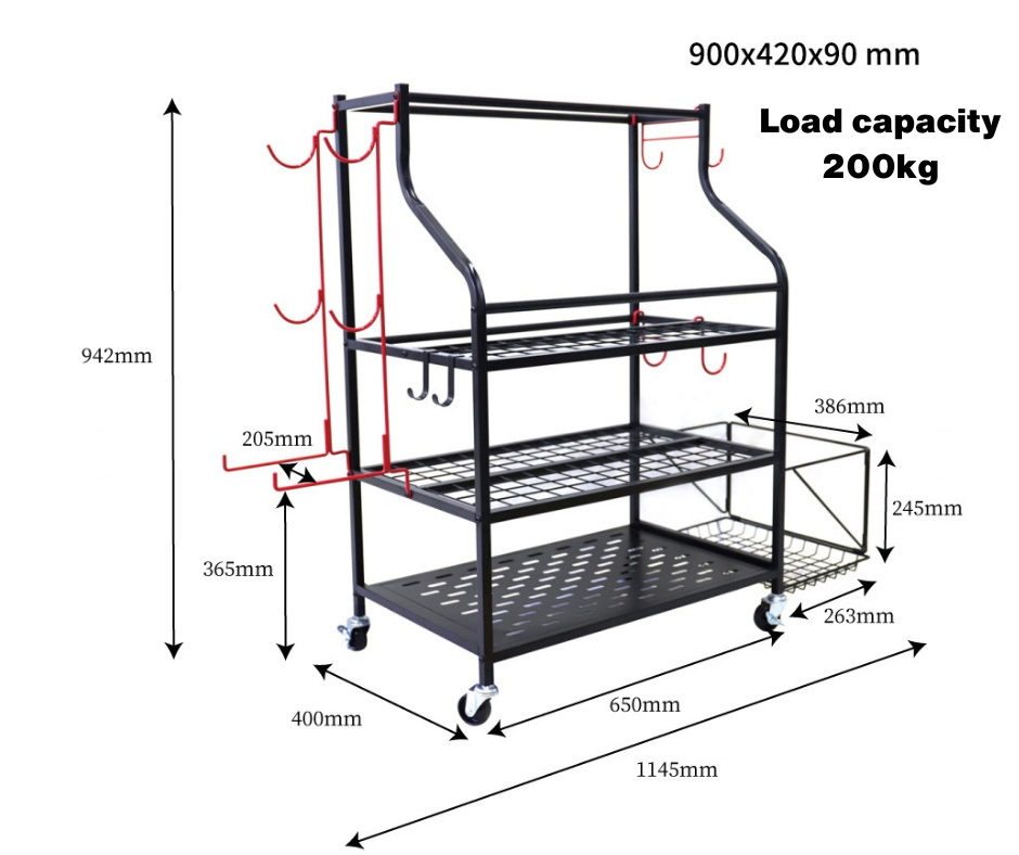 Flexi Muscles - Multi-Purpose Home Gym Equipment Storage Rac