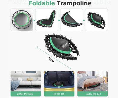 Flexi Muscles - Foldable Rebounder Fitness Trampoline with Safety Bar