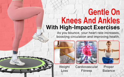 40" Rebounder Fitness Trampoline with Adjustable Handle Bar