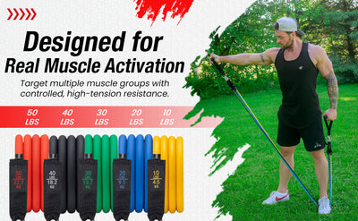 Resistance Bands Set with Handles, & Door Anchor (150LBS)