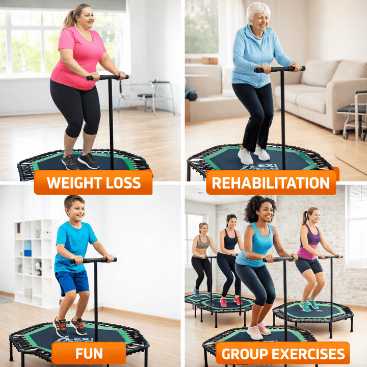 Flexi Muscles - Rebounder Fitness Trampoline with Handle Bar
