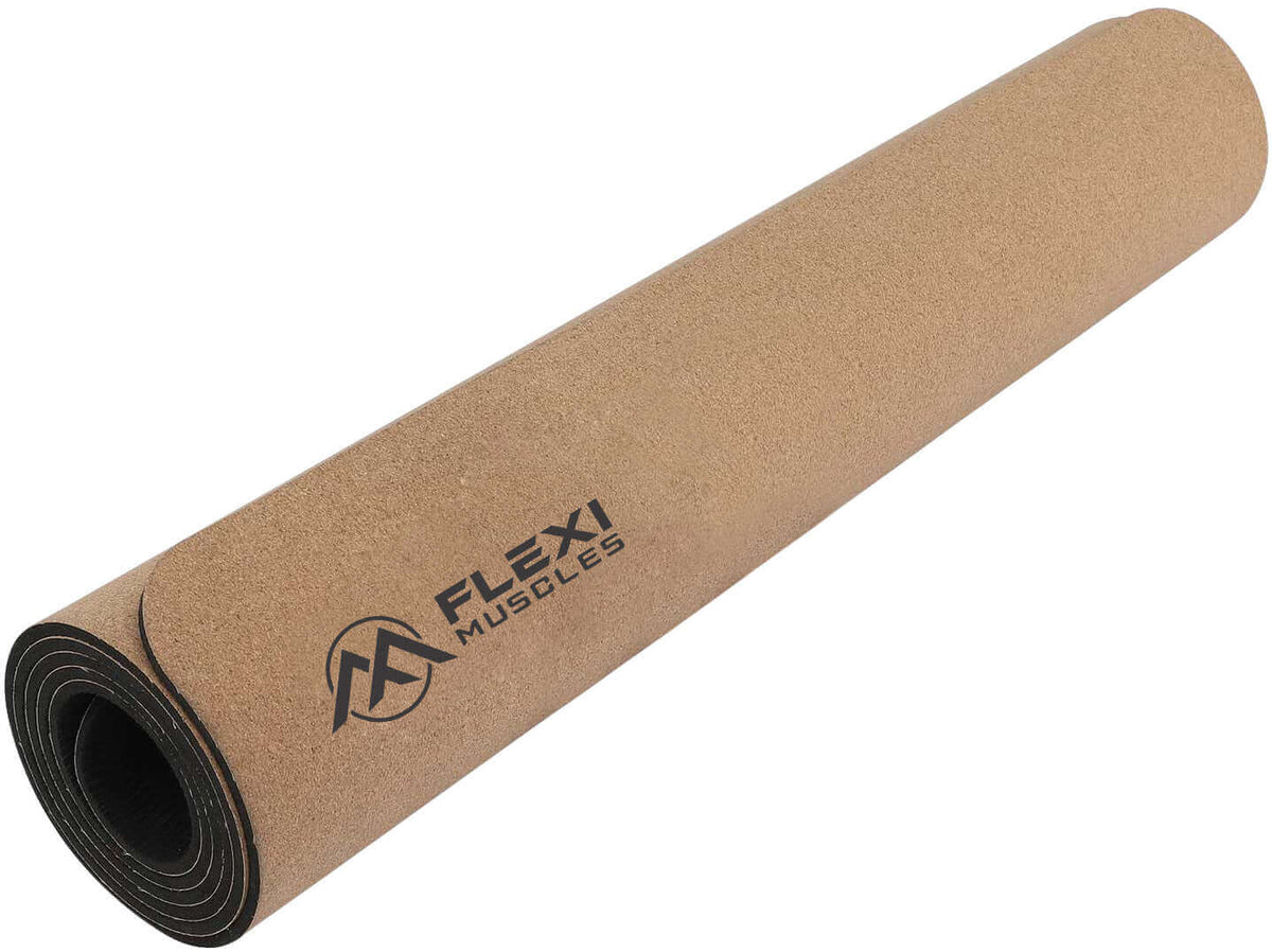 Flexi Muscles Cork Yoga Mat 6mm Thick
