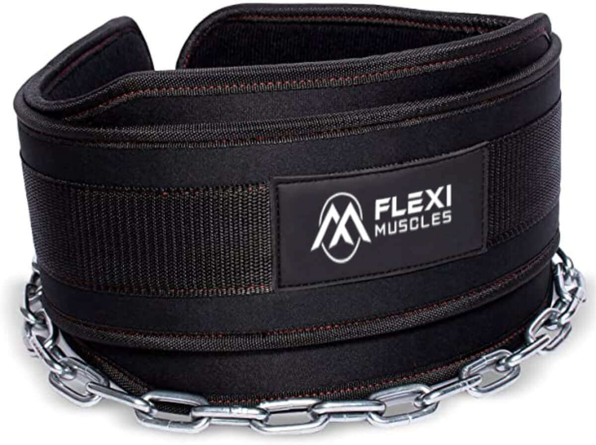 Flexi Muscles - Dip Belt with Chain for Weightlifting.