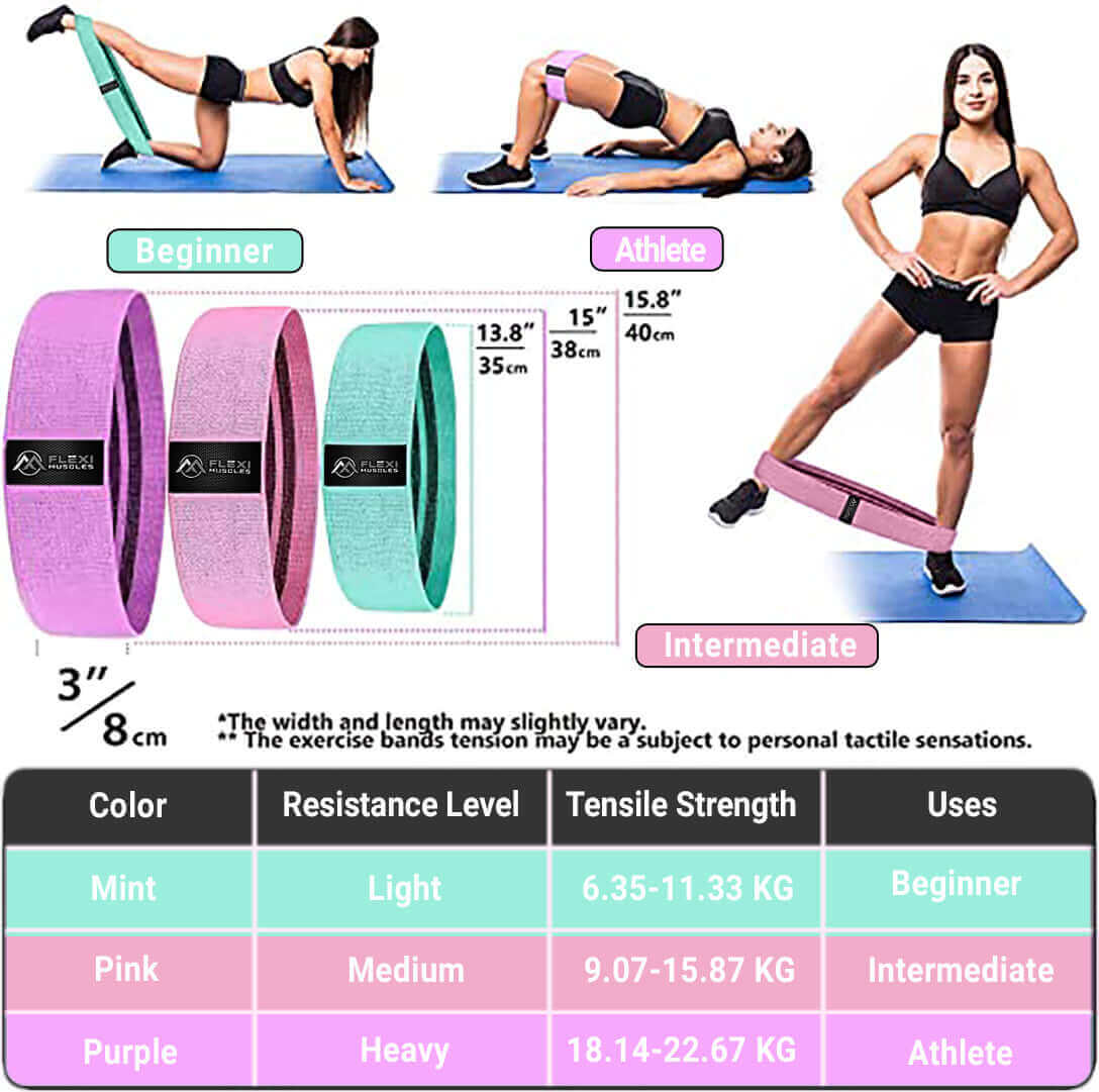  Fabric Workout Loop Bands